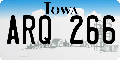 IA license plate ARQ266