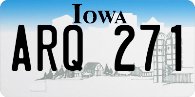 IA license plate ARQ271