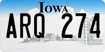 IA license plate ARQ274