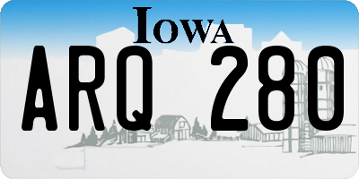 IA license plate ARQ280