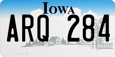IA license plate ARQ284