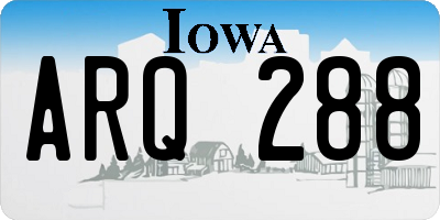 IA license plate ARQ288