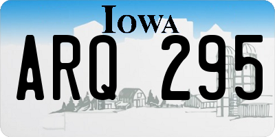 IA license plate ARQ295