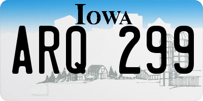 IA license plate ARQ299