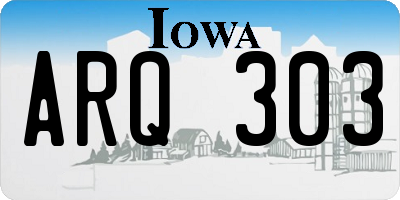IA license plate ARQ303