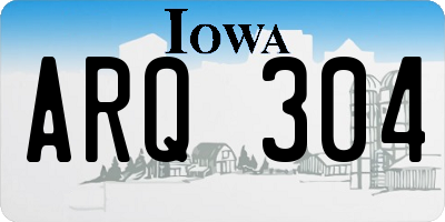 IA license plate ARQ304