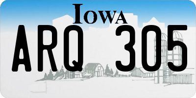 IA license plate ARQ305