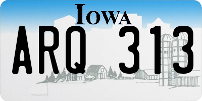 IA license plate ARQ313