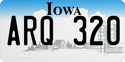 IA license plate ARQ320