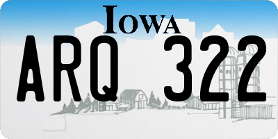 IA license plate ARQ322