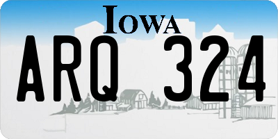 IA license plate ARQ324