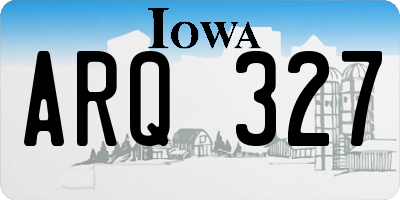 IA license plate ARQ327
