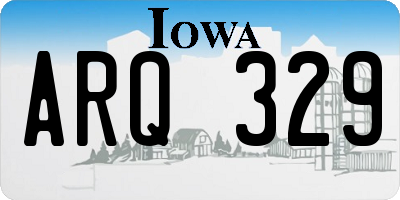 IA license plate ARQ329