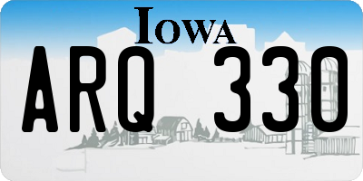 IA license plate ARQ330