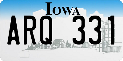 IA license plate ARQ331