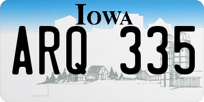 IA license plate ARQ335