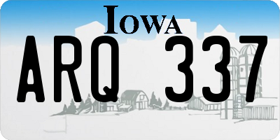 IA license plate ARQ337