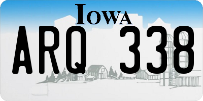 IA license plate ARQ338