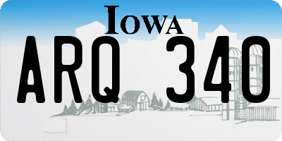 IA license plate ARQ340