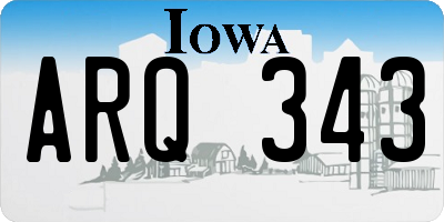 IA license plate ARQ343