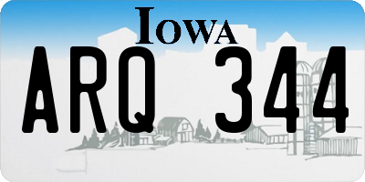 IA license plate ARQ344