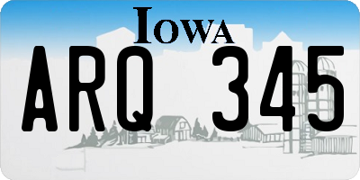 IA license plate ARQ345