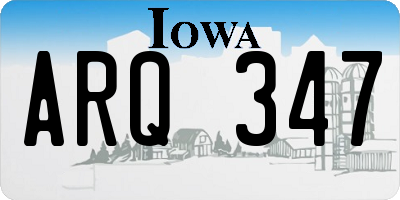 IA license plate ARQ347