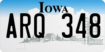 IA license plate ARQ348