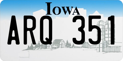 IA license plate ARQ351