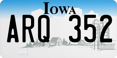 IA license plate ARQ352
