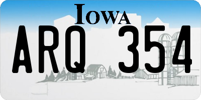 IA license plate ARQ354
