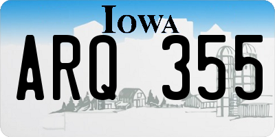 IA license plate ARQ355