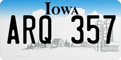 IA license plate ARQ357
