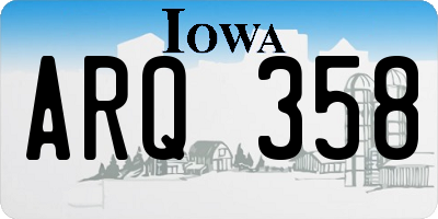 IA license plate ARQ358