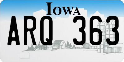 IA license plate ARQ363