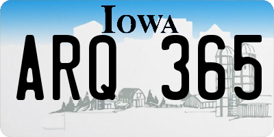 IA license plate ARQ365