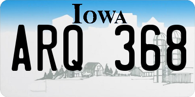 IA license plate ARQ368