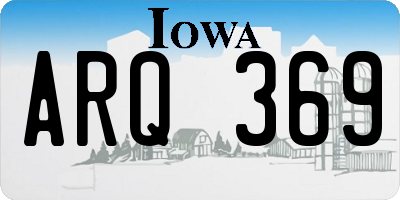 IA license plate ARQ369
