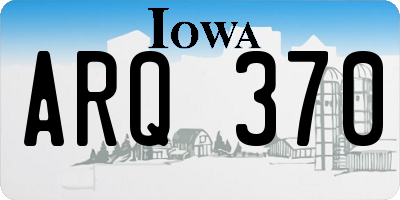 IA license plate ARQ370
