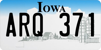 IA license plate ARQ371