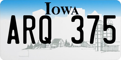 IA license plate ARQ375