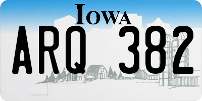 IA license plate ARQ382