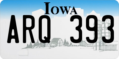 IA license plate ARQ393