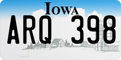 IA license plate ARQ398