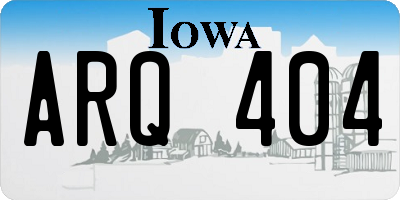 IA license plate ARQ404