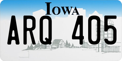 IA license plate ARQ405