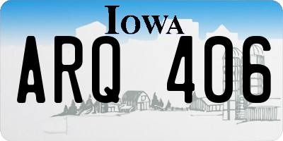 IA license plate ARQ406