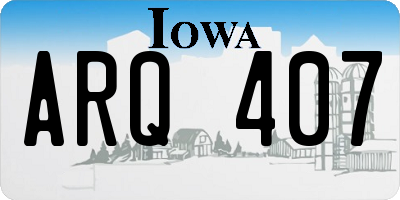 IA license plate ARQ407