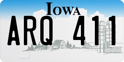IA license plate ARQ411