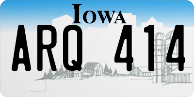 IA license plate ARQ414